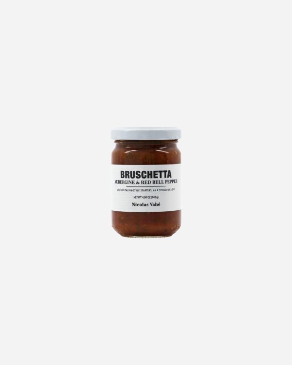 Bruschetta, aubergine og peberfrugt